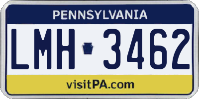 PA license plate LMH3462