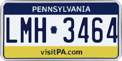 PA license plate LMH3464