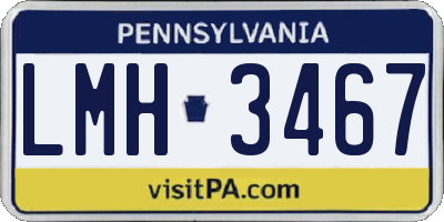PA license plate LMH3467