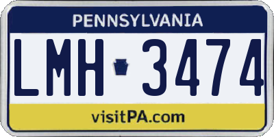 PA license plate LMH3474