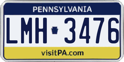 PA license plate LMH3476