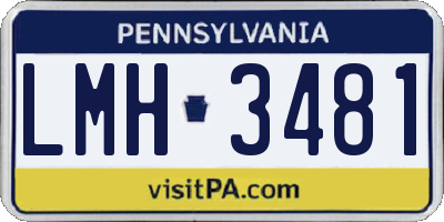 PA license plate LMH3481