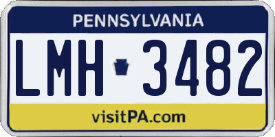 PA license plate LMH3482