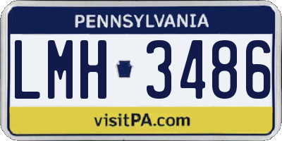PA license plate LMH3486