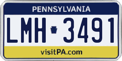 PA license plate LMH3491