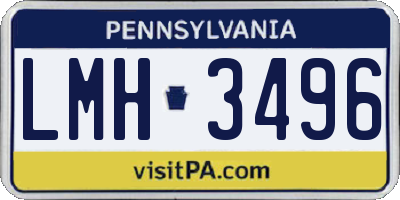 PA license plate LMH3496
