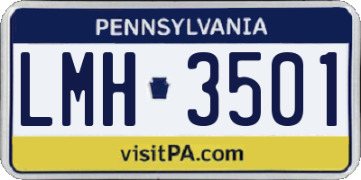 PA license plate LMH3501