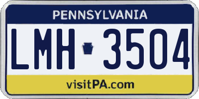 PA license plate LMH3504