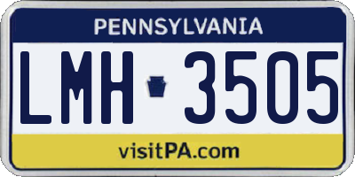 PA license plate LMH3505