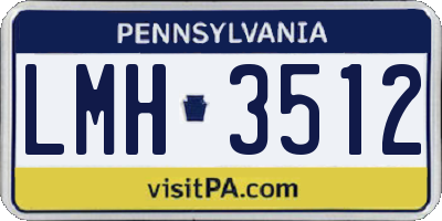PA license plate LMH3512