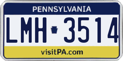 PA license plate LMH3514