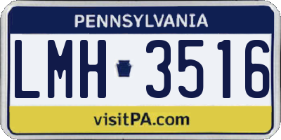 PA license plate LMH3516