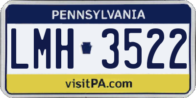PA license plate LMH3522