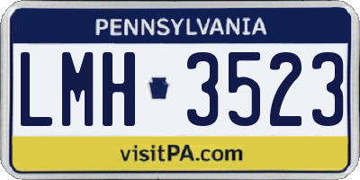 PA license plate LMH3523