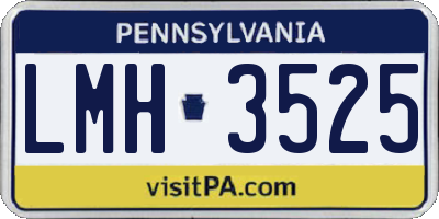 PA license plate LMH3525
