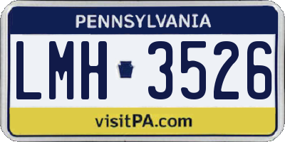 PA license plate LMH3526