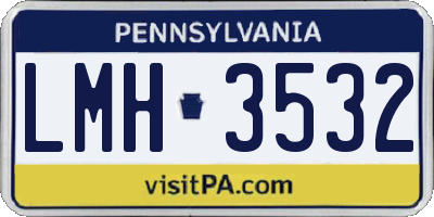 PA license plate LMH3532