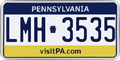 PA license plate LMH3535