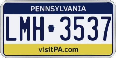 PA license plate LMH3537