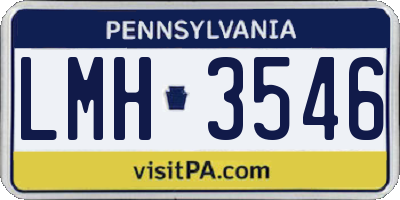 PA license plate LMH3546