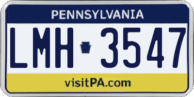 PA license plate LMH3547
