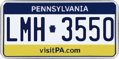 PA license plate LMH3550