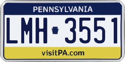PA license plate LMH3551