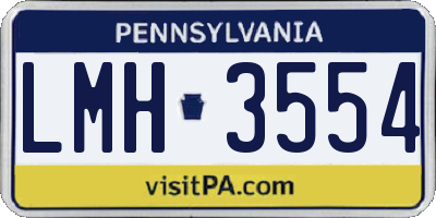 PA license plate LMH3554