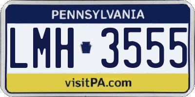 PA license plate LMH3555