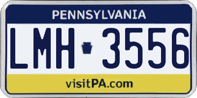 PA license plate LMH3556