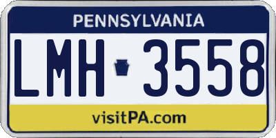 PA license plate LMH3558
