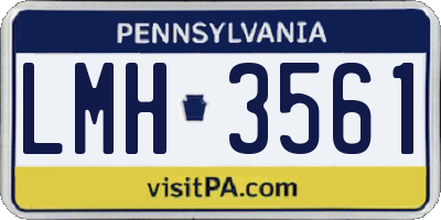 PA license plate LMH3561