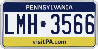 PA license plate LMH3566