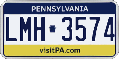 PA license plate LMH3574