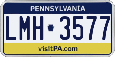 PA license plate LMH3577
