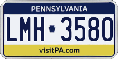 PA license plate LMH3580