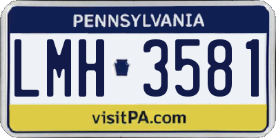 PA license plate LMH3581