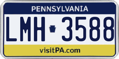 PA license plate LMH3588