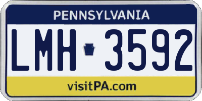 PA license plate LMH3592