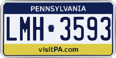 PA license plate LMH3593