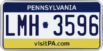 PA license plate LMH3596