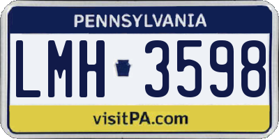 PA license plate LMH3598
