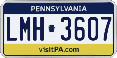 PA license plate LMH3607