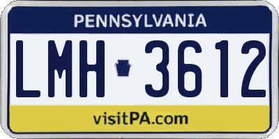 PA license plate LMH3612