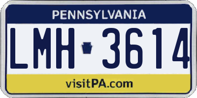 PA license plate LMH3614