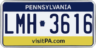 PA license plate LMH3616