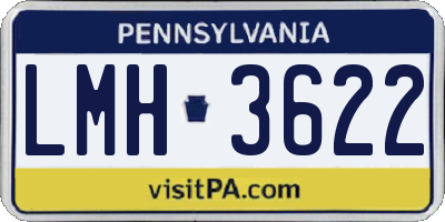 PA license plate LMH3622