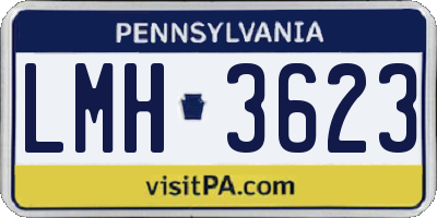 PA license plate LMH3623