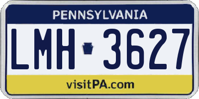 PA license plate LMH3627