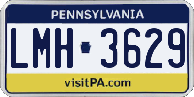 PA license plate LMH3629